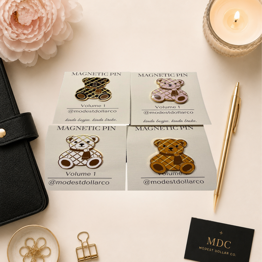 Teddy Magnetic Pin — Multiple Color Options