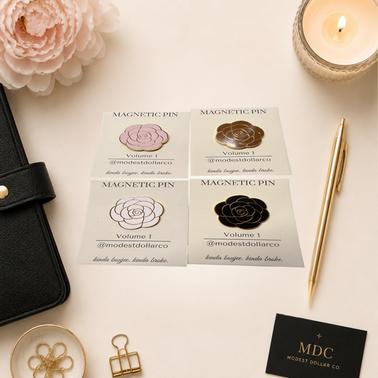 Camelia Flower Magnetic Pin — Multiple Color Options