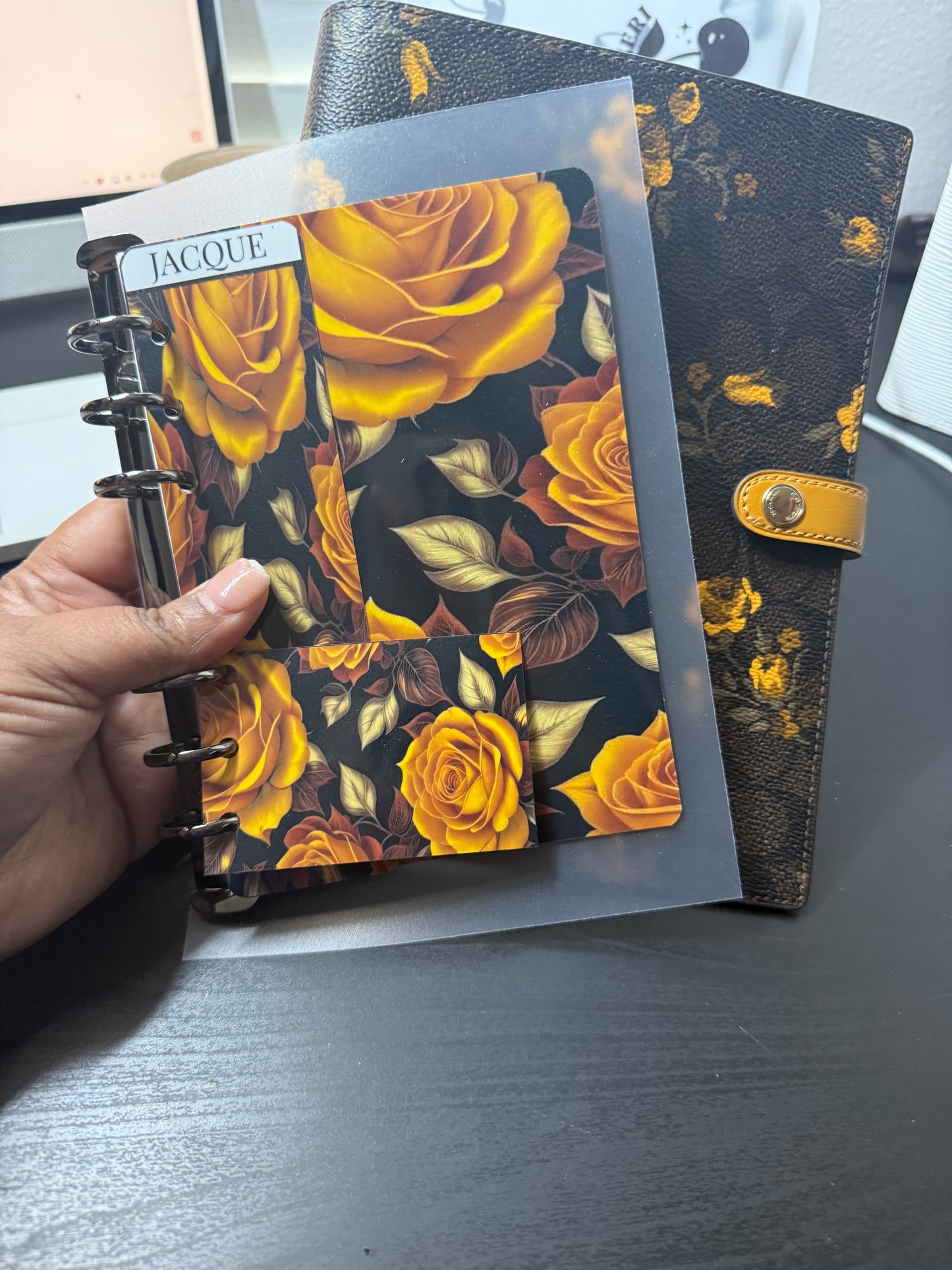 Floral Golden Hues Signature Trio Dashboard & Bookmark Set