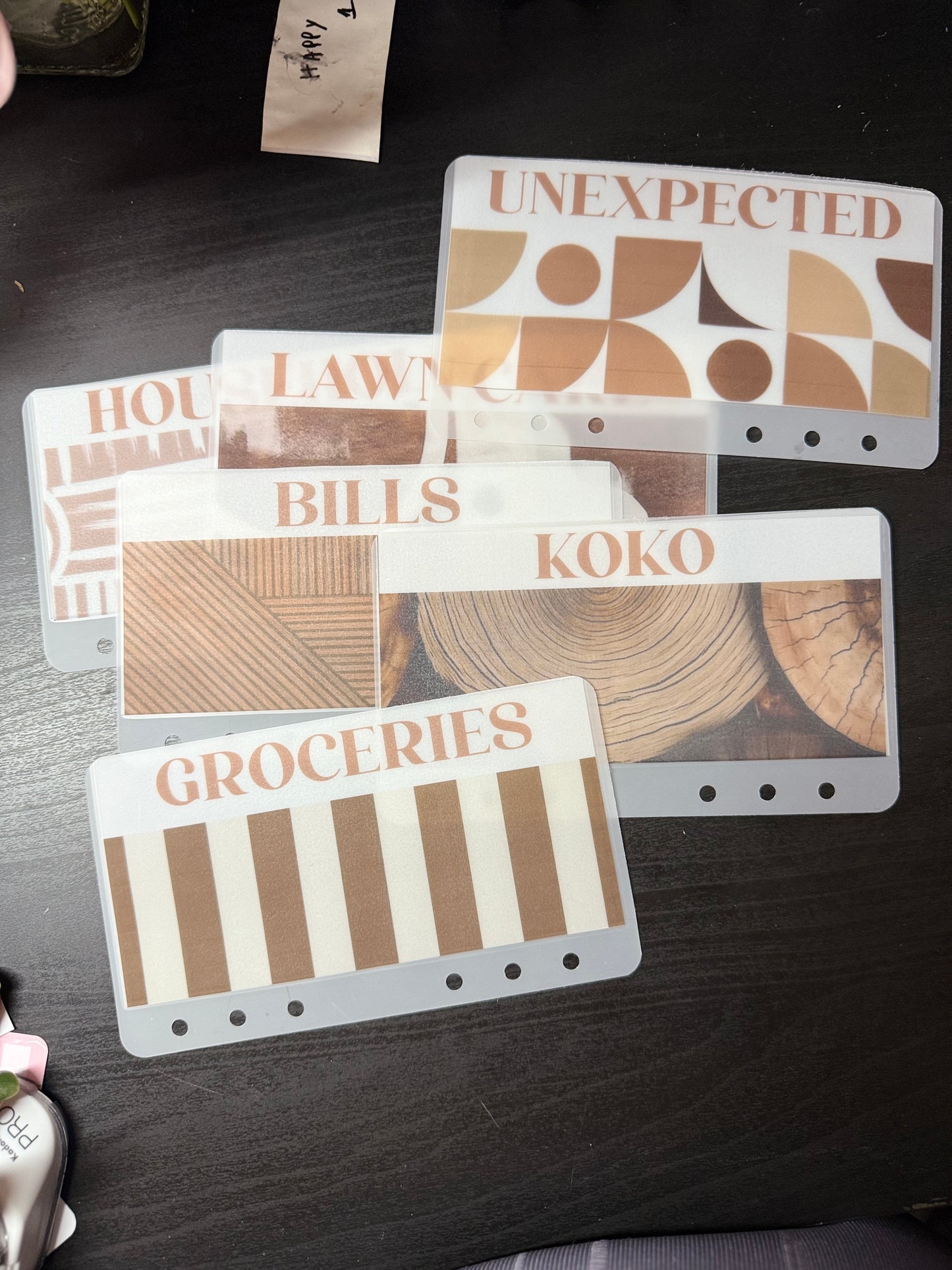 Abstract Matte Vellum Cash Envelopes -A7 Set of 8