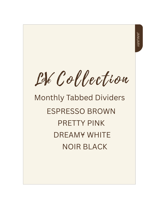Luxe| Love Monthly Tabbed Dividers (Set of 12)