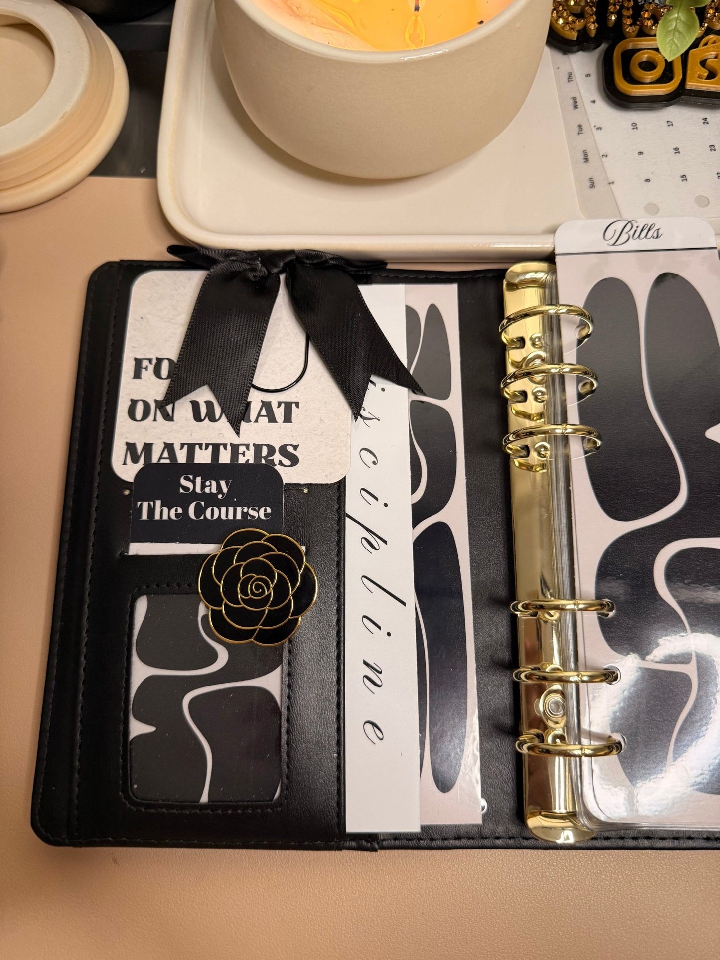 The Harlow | Black A6 Personal Cash Stuffing Binder Bundle – Complete Setup - ModestDollarCo