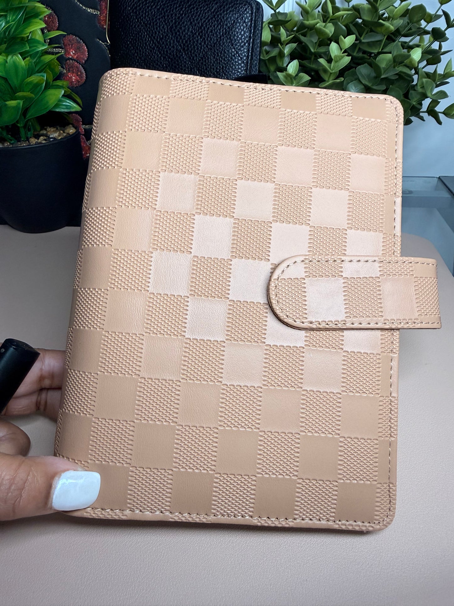 The Harlow – Textured Checkered Budget Binder (A6 Personal)