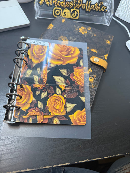 Floral Golden Hues Signature Trio Dashboard & Bookmark Set
