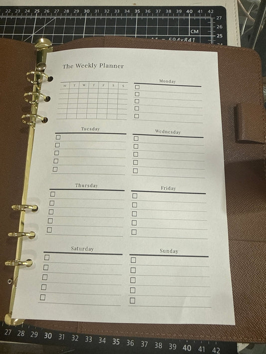 A5 Weekly Planner Inserts | Undated Weekly Planner Refill - ModestDollarCo