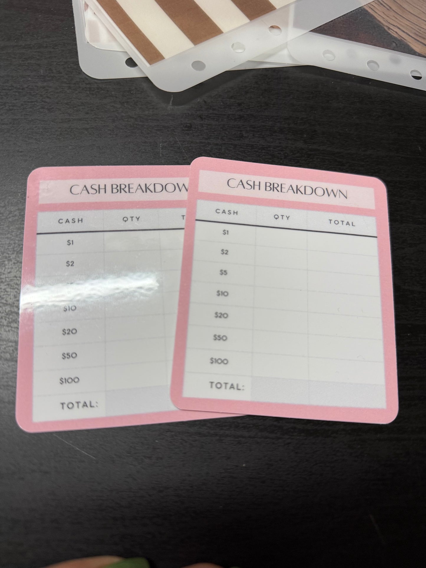Cash Teller Cards – Set of 2 -Pink