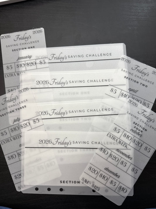 2026 “Friday Focus” Savings Challenge Bundle – Multiple sizes -Matte Vellum Minimalist