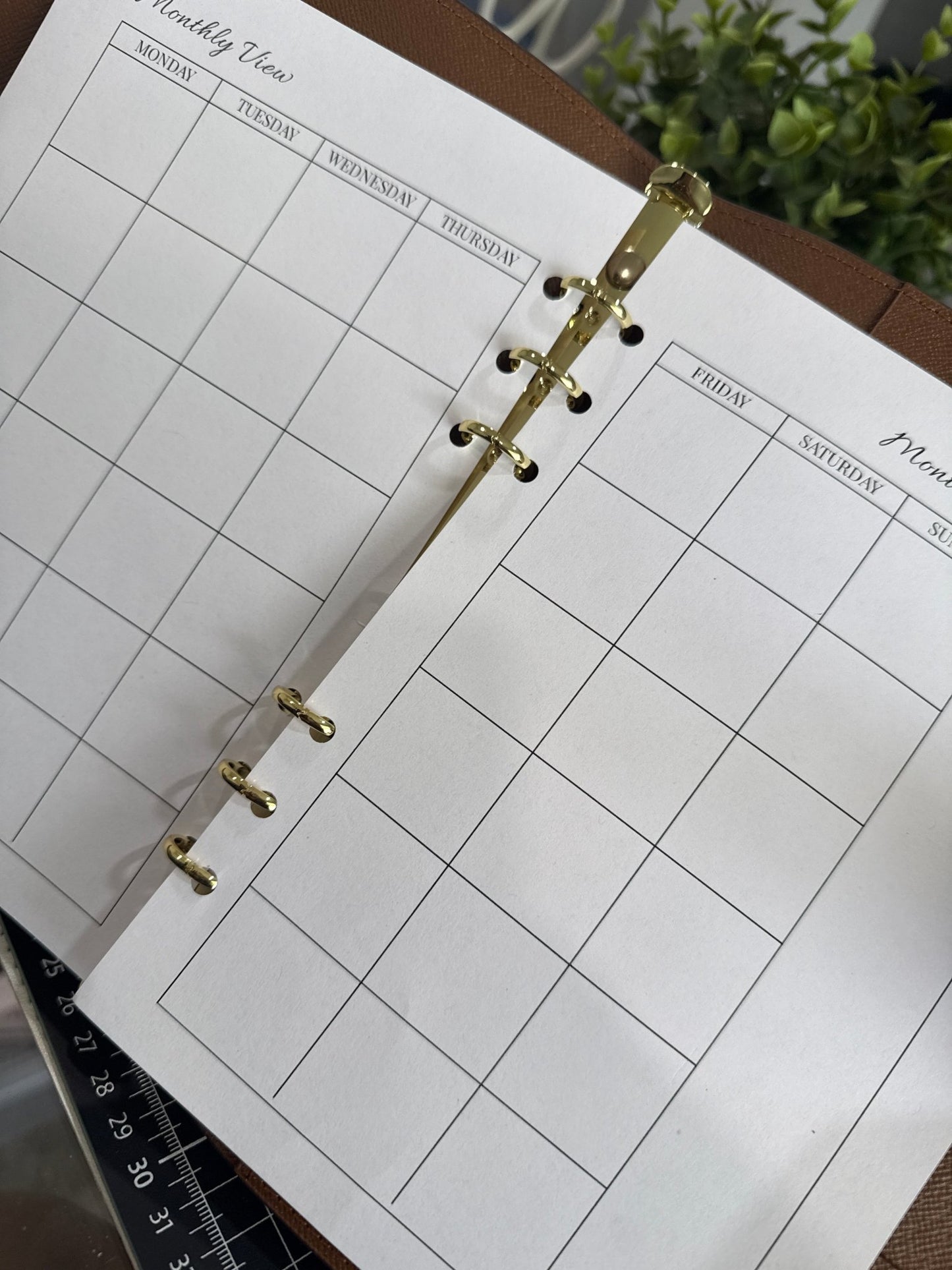 A5 Monthly View Calendar Inserts | 12-Month Undated Planner Refill - ModestDollarCo