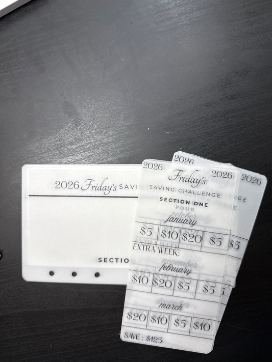 2026 “Friday Focus” Savings Challenge Bundle – Multiple sizes -Matte Vellum Minimalist