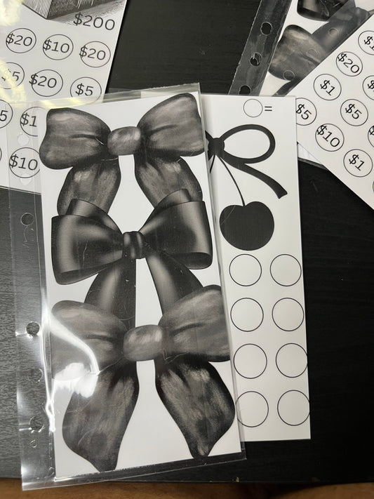 Bow Saving Tracker/ Envelope Duo-Black - ModestDollarCo
