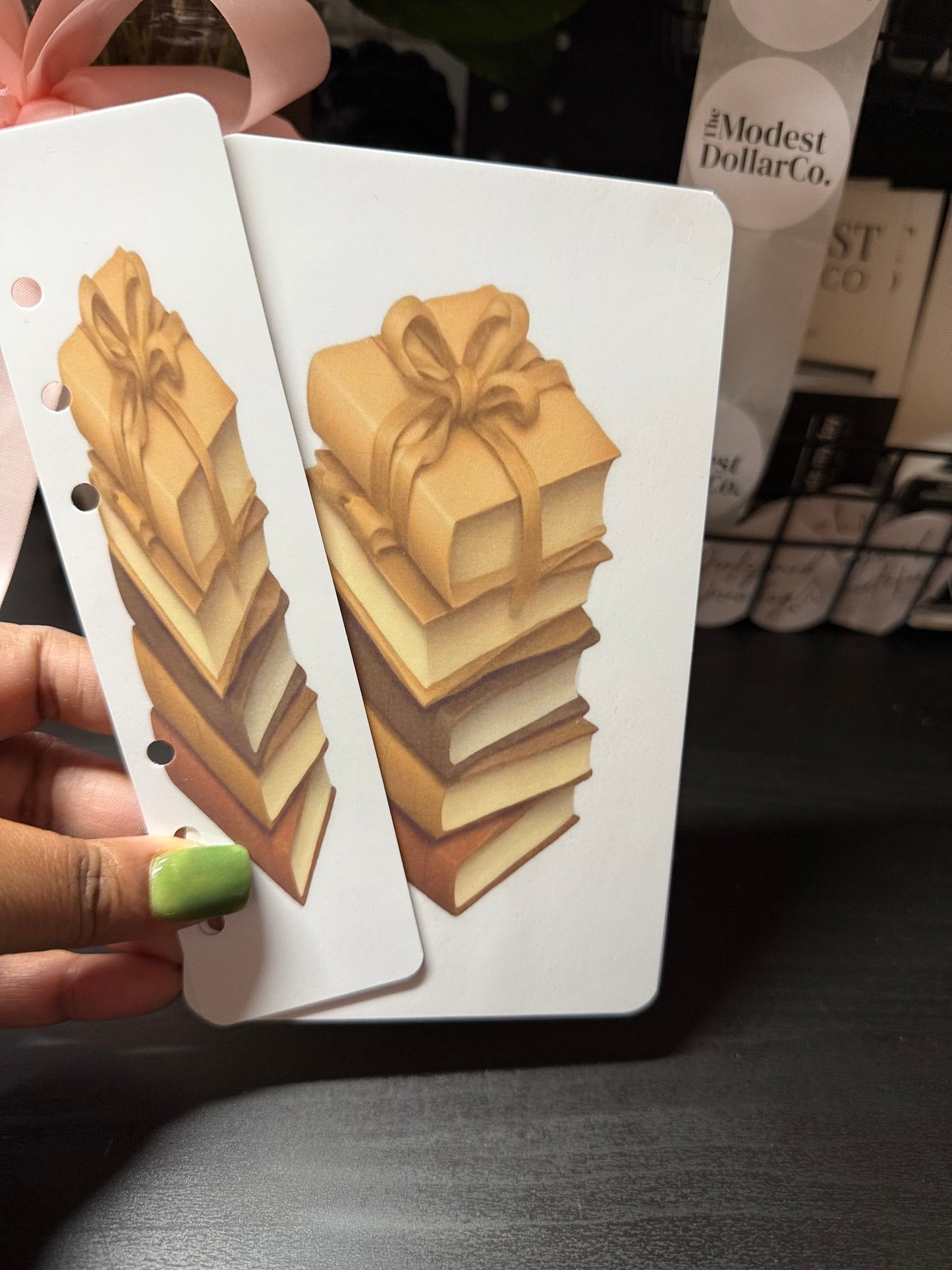 Bow Dashboard /Bookmark Duo- Brown Books