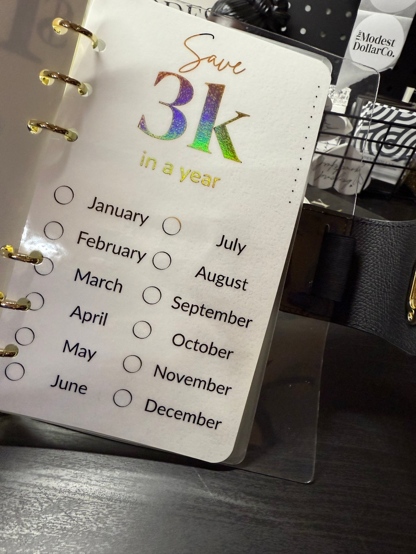 Monthly Savings Challenge Inserts - Foil-1k,3k,5k