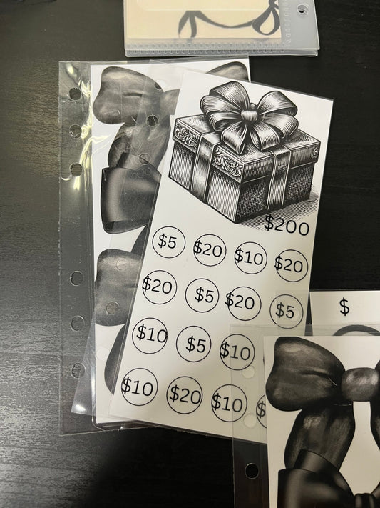 Bow Saving Tracker/ Envelope Duo-Black - ModestDollarCo