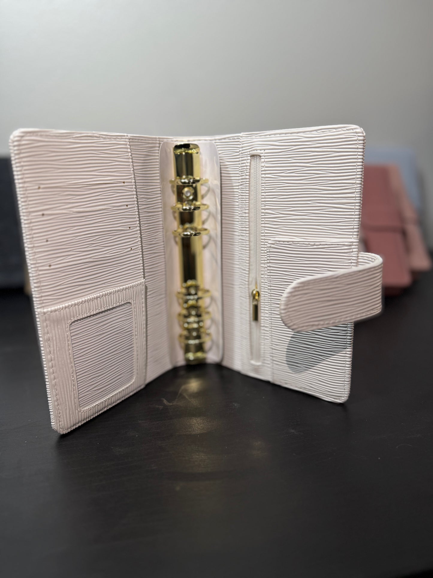 A6 Halo Gold Saffiano Binder – Gold Ring Edition