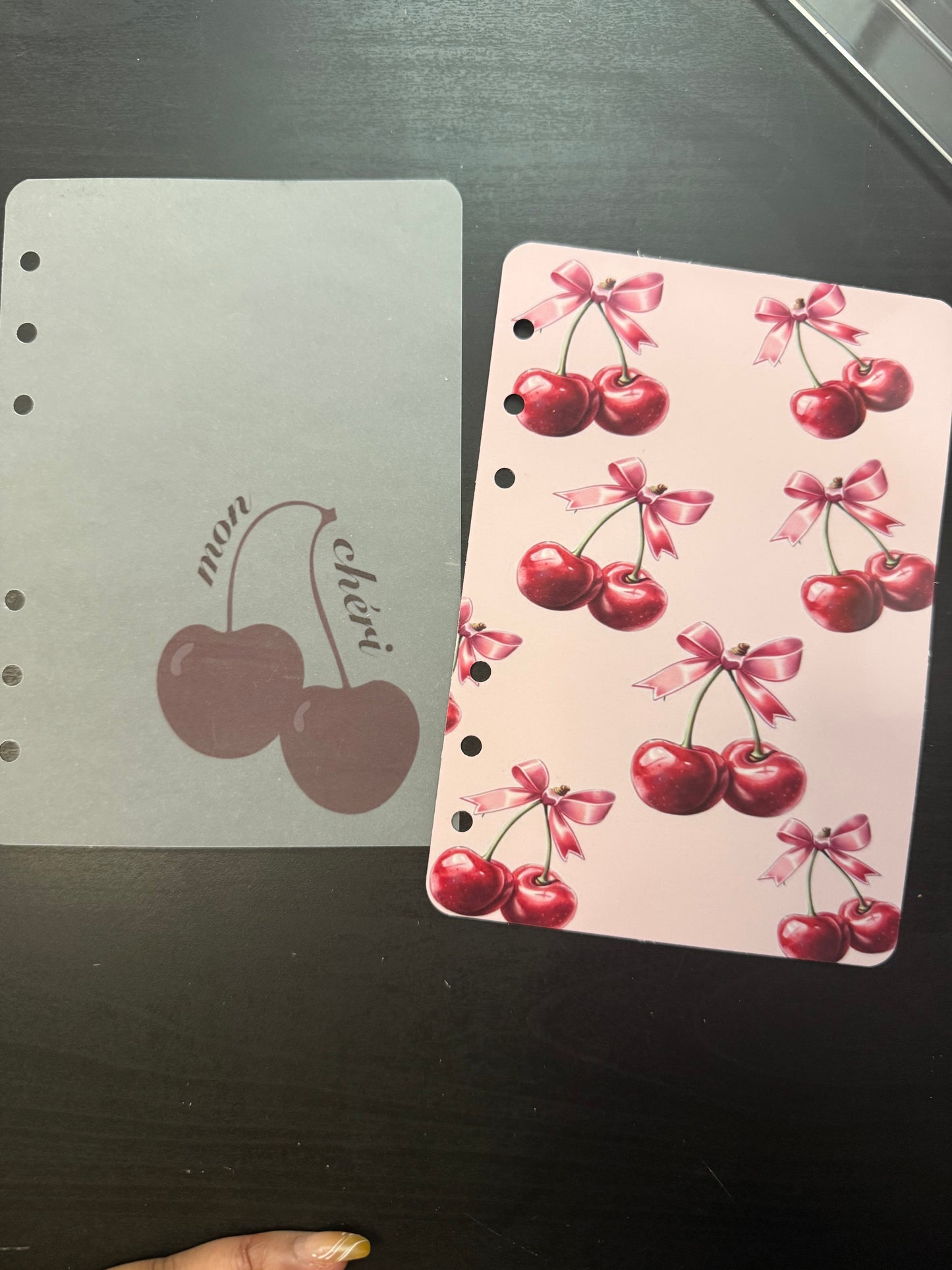 Mon Cheri Cherry Dashboard Set – Linen + Vellum Overlay – multiple color options