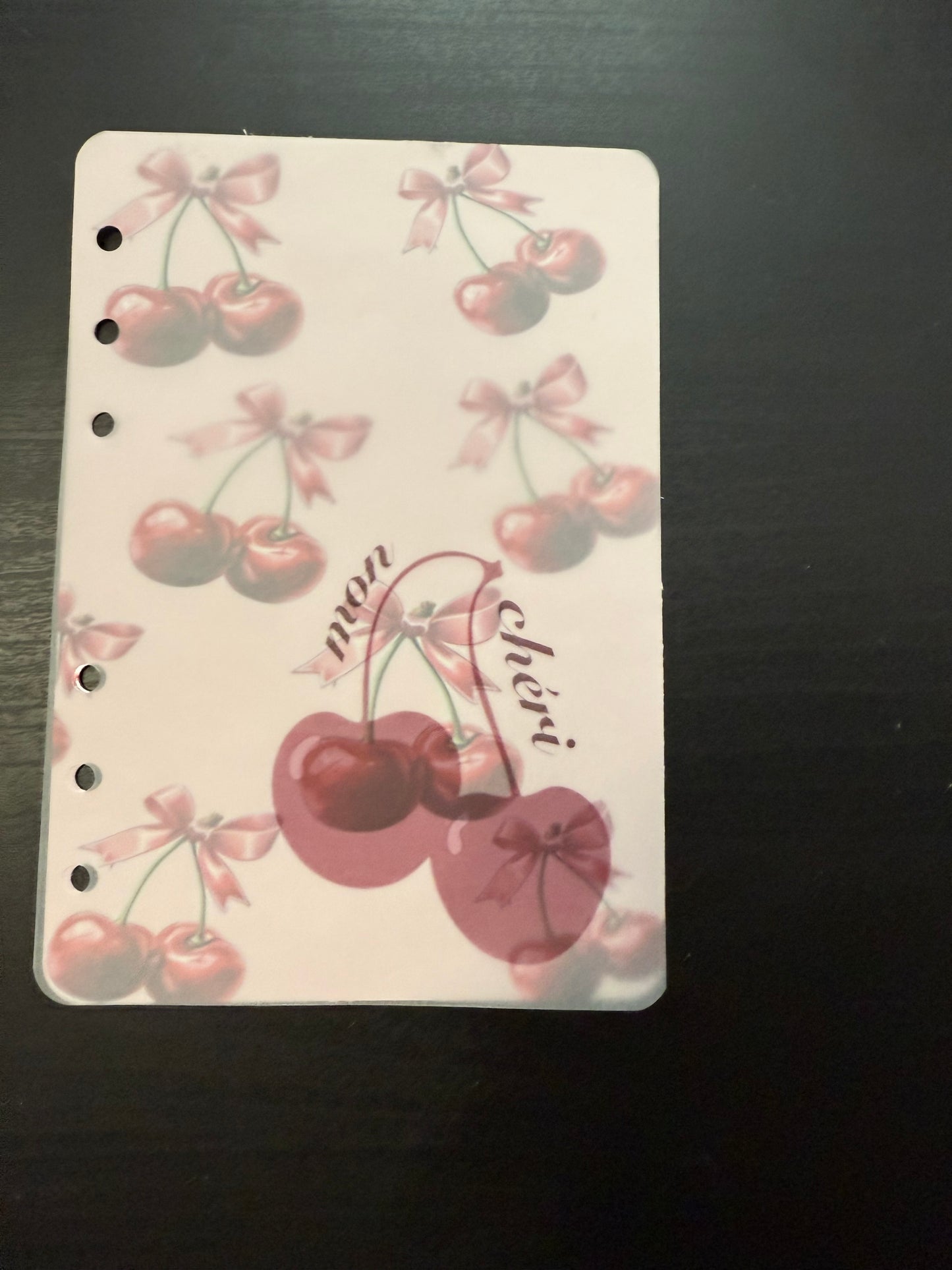 Mon Cheri Cherry Dashboard Set – Linen + Vellum Overlay – multiple color options