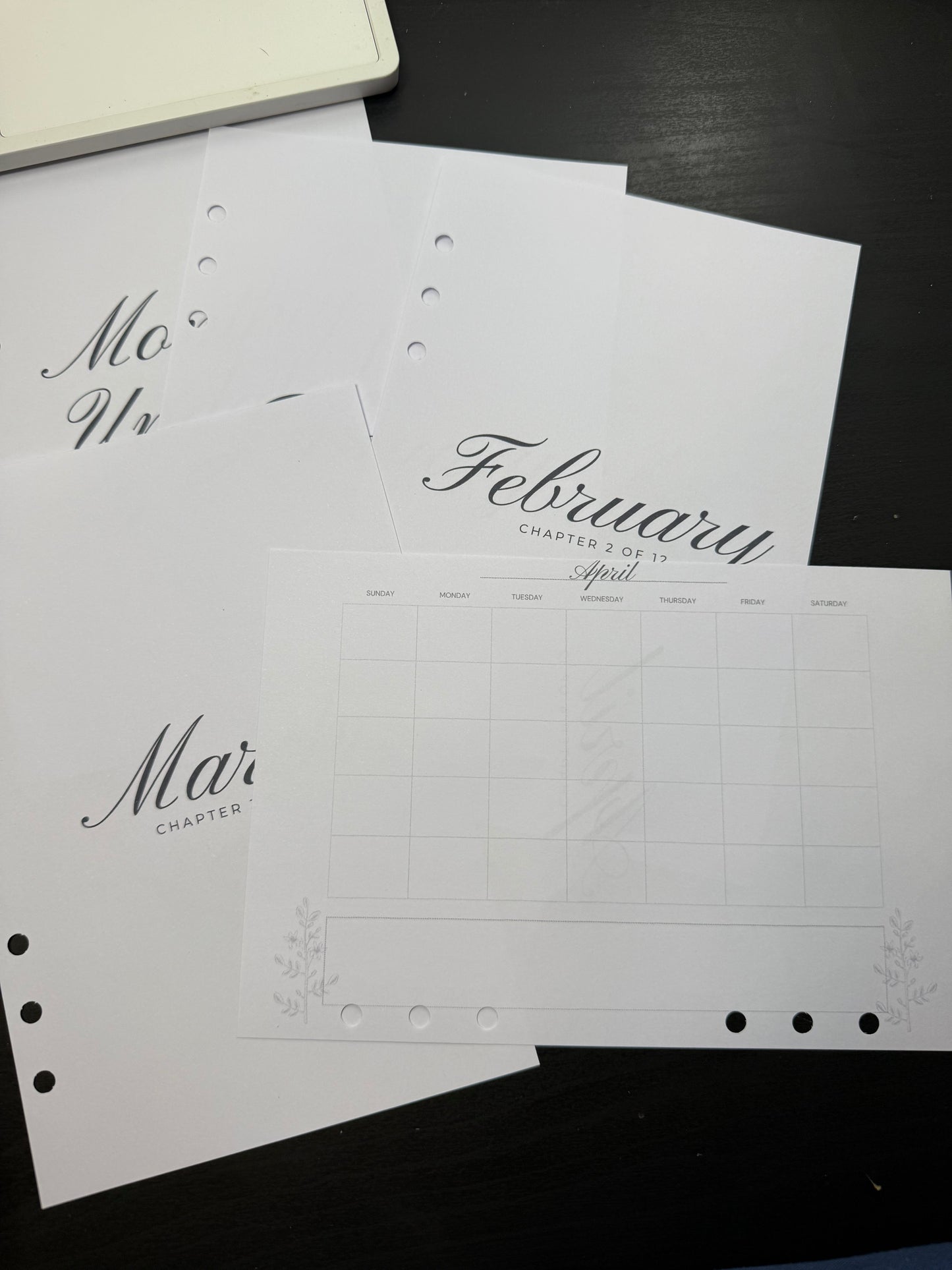 The Calendar Basics Bundle – 2026 A5 & A6 Personal Wide Inserts (12 Double-Sided Sheets)