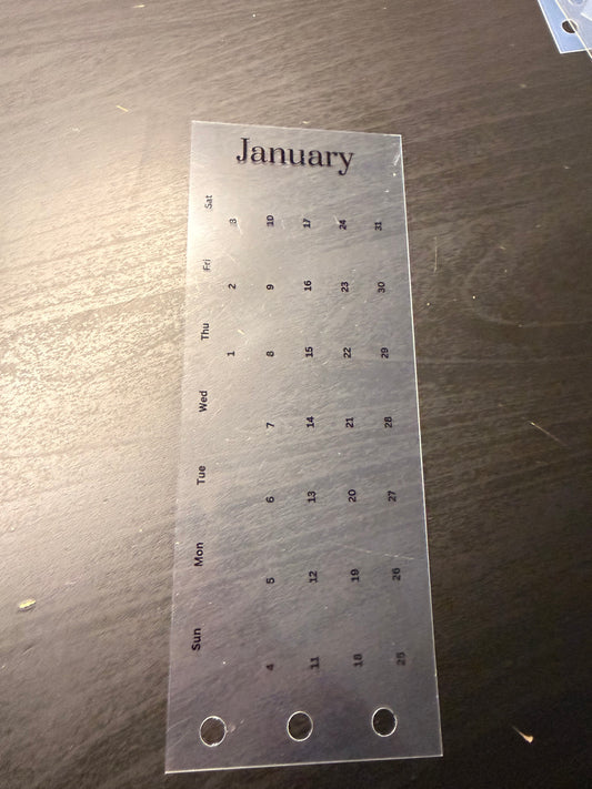 12-Month Calendar Tab Cards (Half-Punched) — Set of 12