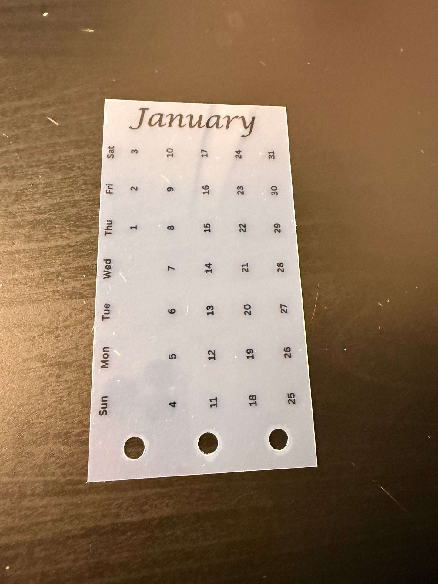 12-Month Calendar Tab Cards (Half-Punched) — Set of 12