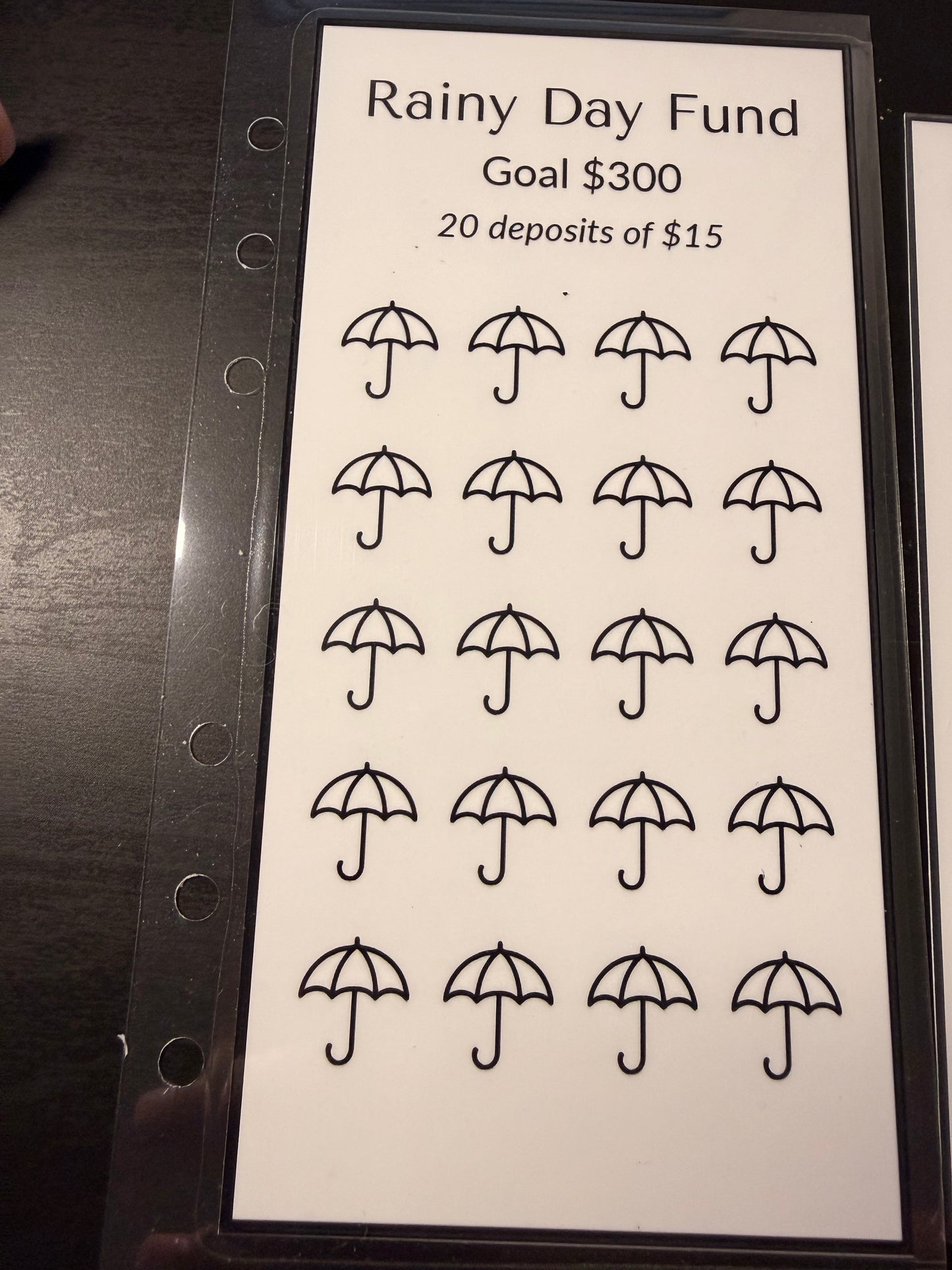 Rainy Day Fund Savings Challenge – A6 Personal