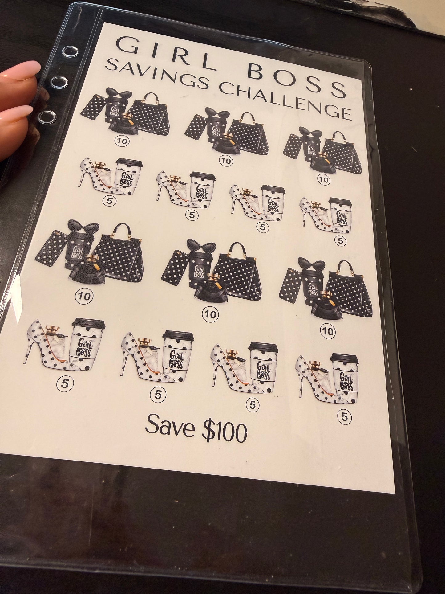 Girl Boss Savings Challenge Tracker