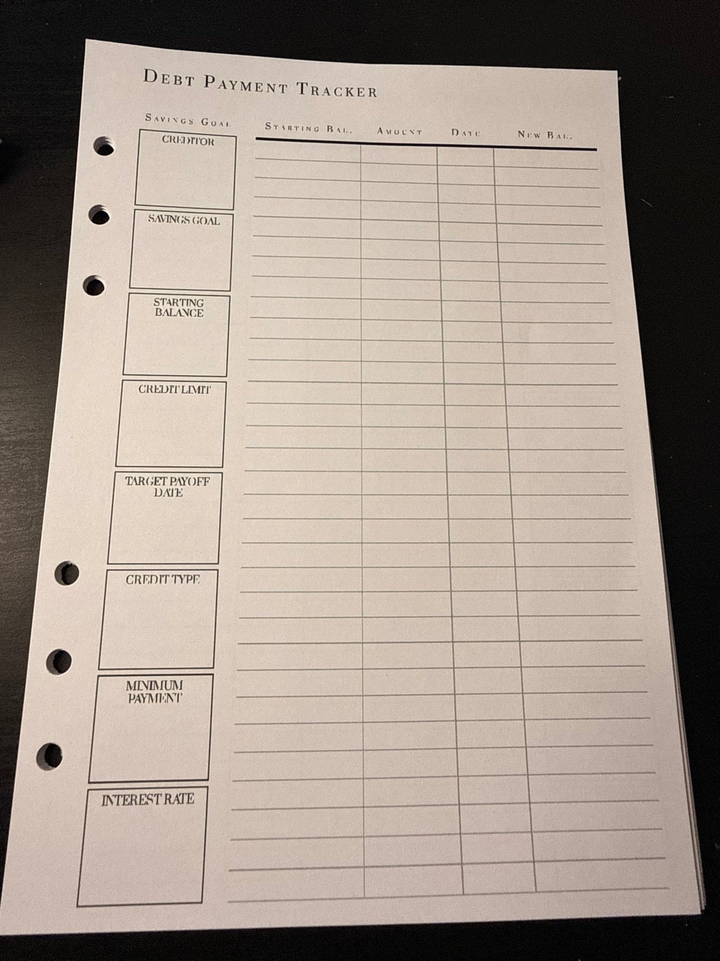Debt Payment Tracker Inserts - ModestDollarCo