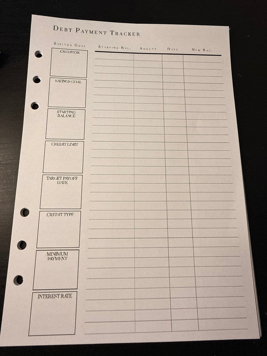 Debt Payment Tracker Inserts - ModestDollarCo