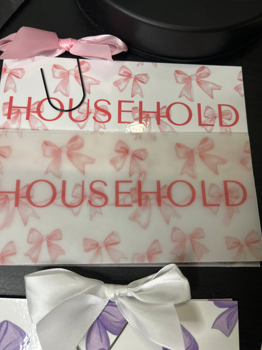 Bows Matte Vellum cash envelopes -A6 Personal size