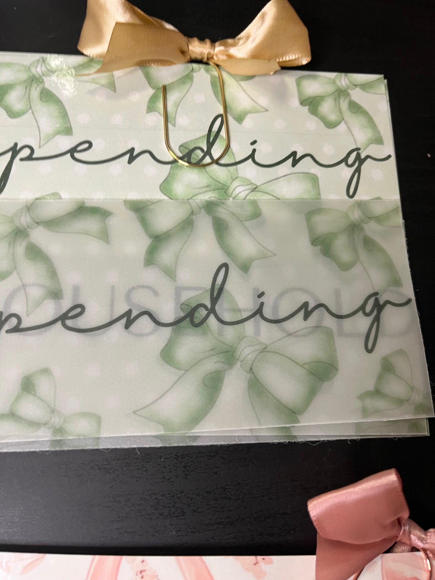 Bows Matte Vellum cash envelopes -A6 Personal size