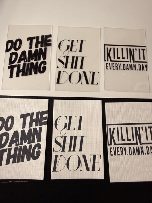 Transparent & Linen Deco Card Set (3-Piece) Multiple styles