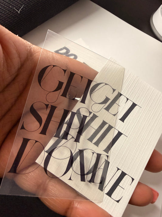 Transparent & Linen Deco Card Set (3-Piece) Multiple styles