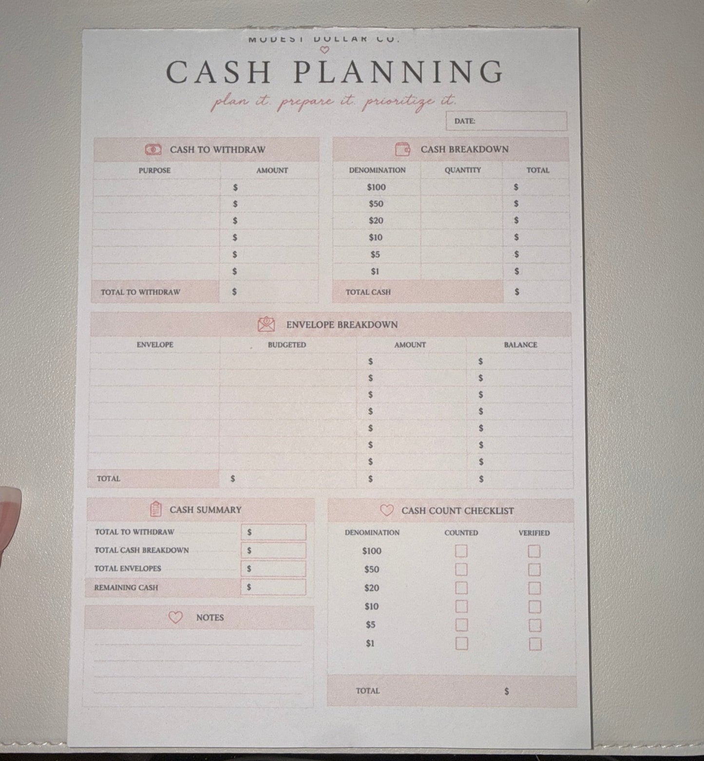 A5 Budget & Planning Notepad Collection - ModestDollarCo