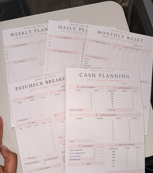 The Modest Desk™ A5 Budget & Planning Notepad Collection
