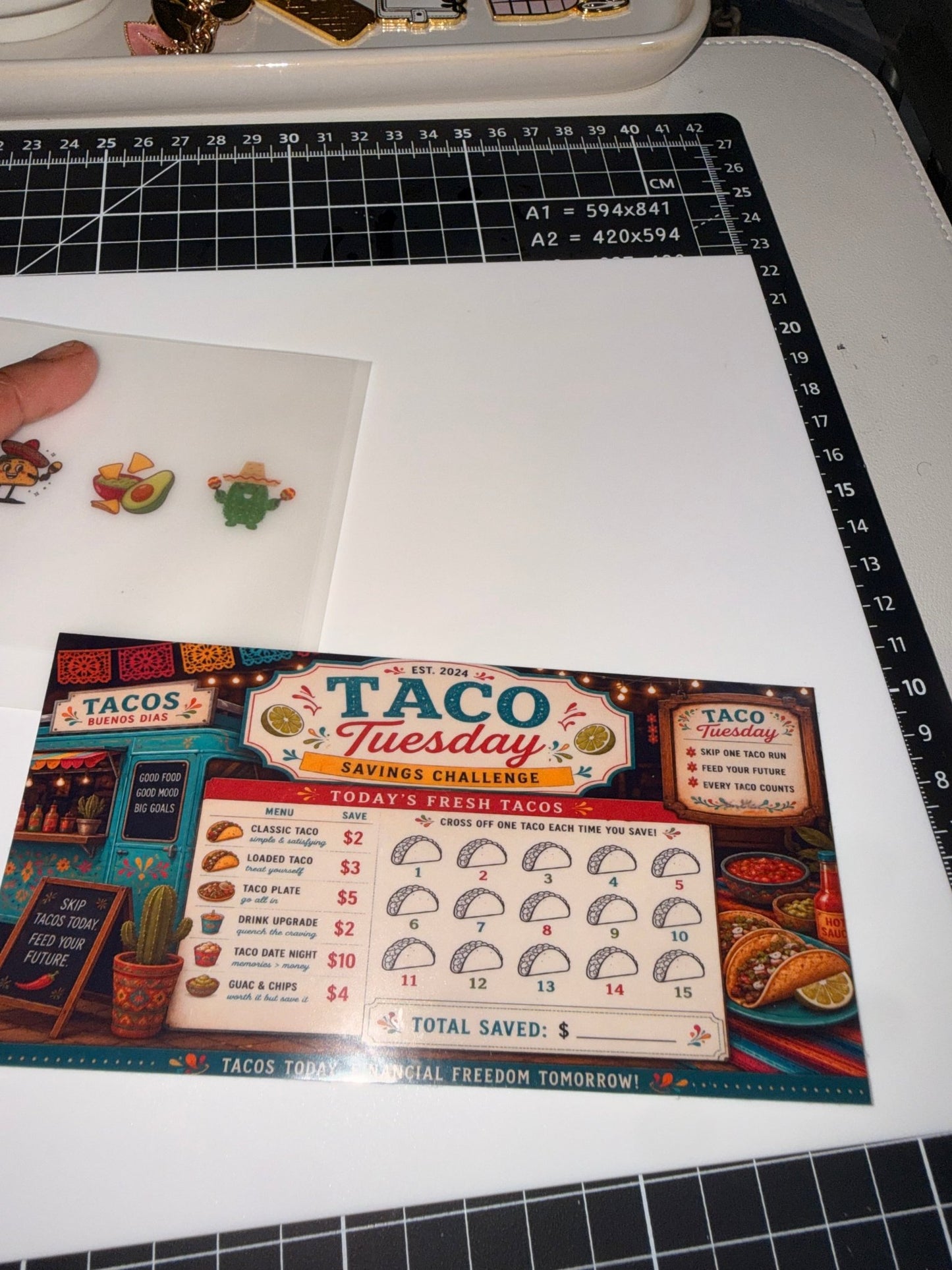 Taco Tuesday Savings Challenge Tracker w/Envelope Duo - ModestDollarCo