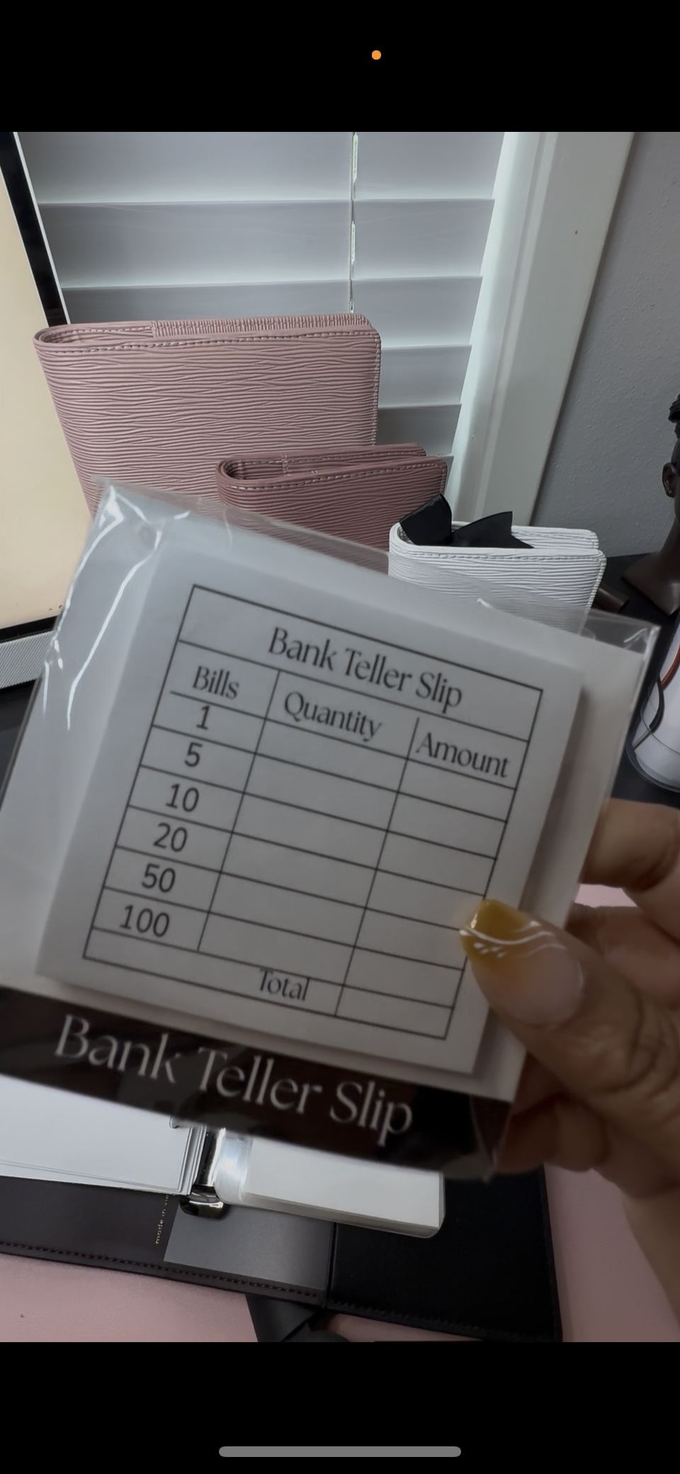 Cash Teller Slip Notepad – Cash Stuffing Budget Insert for Bank Withdrawals