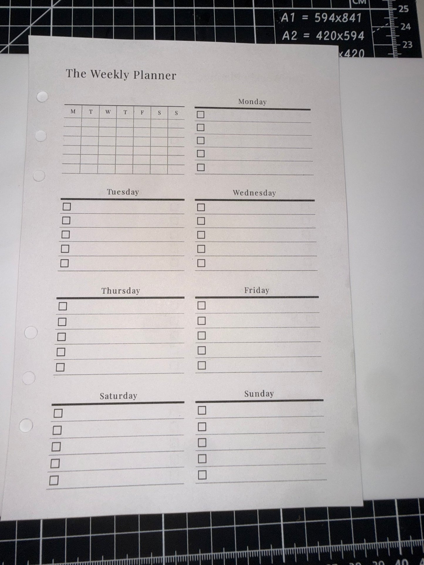 A5 Weekly Planner Inserts | Undated Weekly Planner Refill - ModestDollarCo