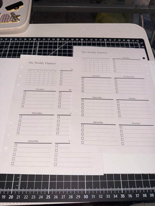 A5 Weekly Planner Inserts | Undated Weekly Planner Refill - ModestDollarCo