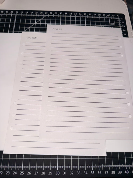 Lined Notes Inserts A5 | Premium Planner Refill