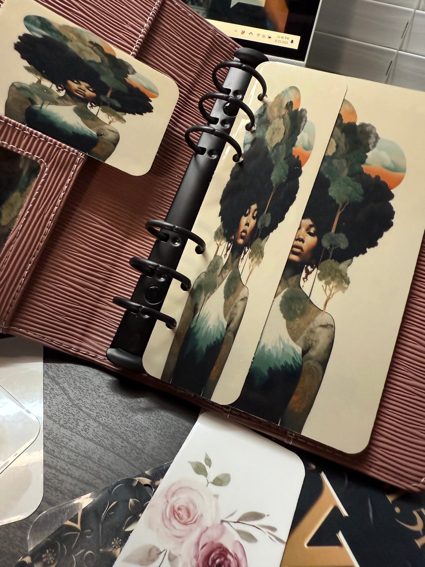 A5 Halo Noir Saffiano Binder – Black Ring Edition