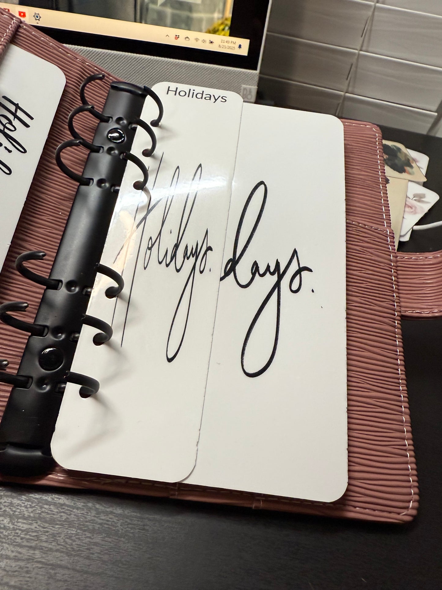 A5 Halo Noir Saffiano Binder – Black Ring Edition