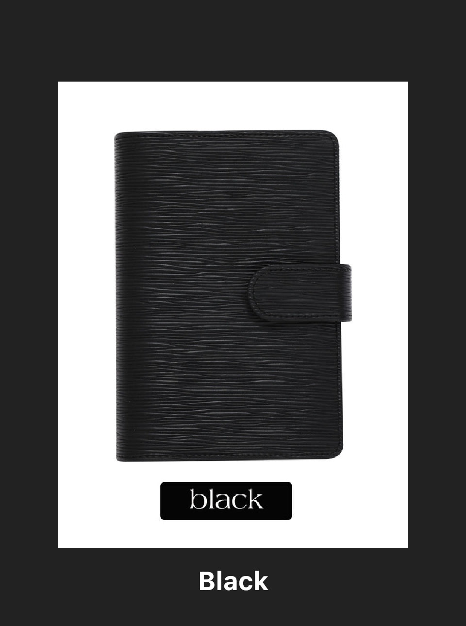 A6 Halo Noir Saffiano Binder – Black Ring Edition
