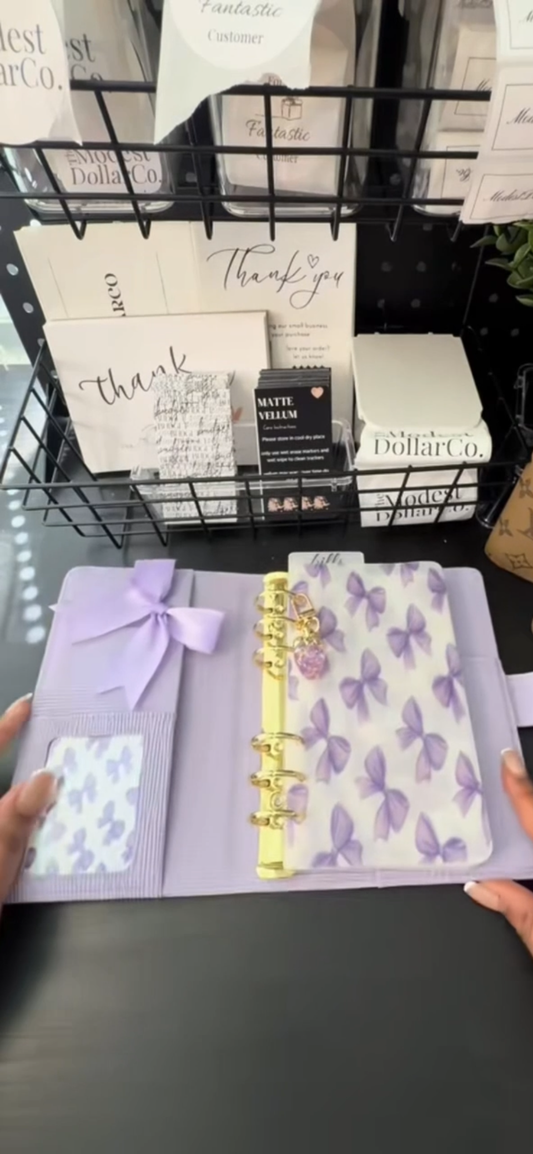 The Halo – A6 Budget Binder | Gold Rings | Saffiano Style