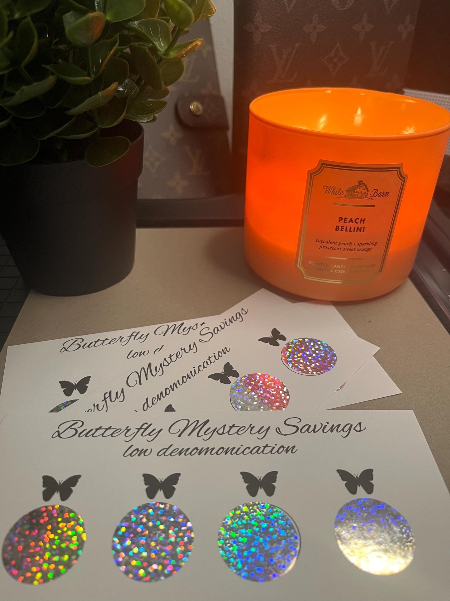 Butterfly Scratch off Savings Tracker