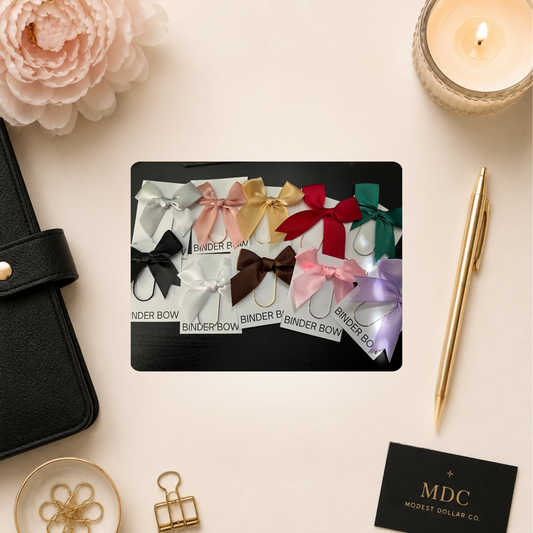 Binder Bow Paper Clip Collection – Satin, Waffle & Luxe Velvet | Multiple Colors