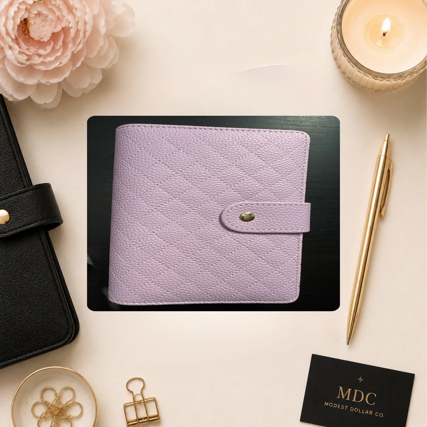 The Harmony– A6(Personal) Binder | Gold Rings | Quilted