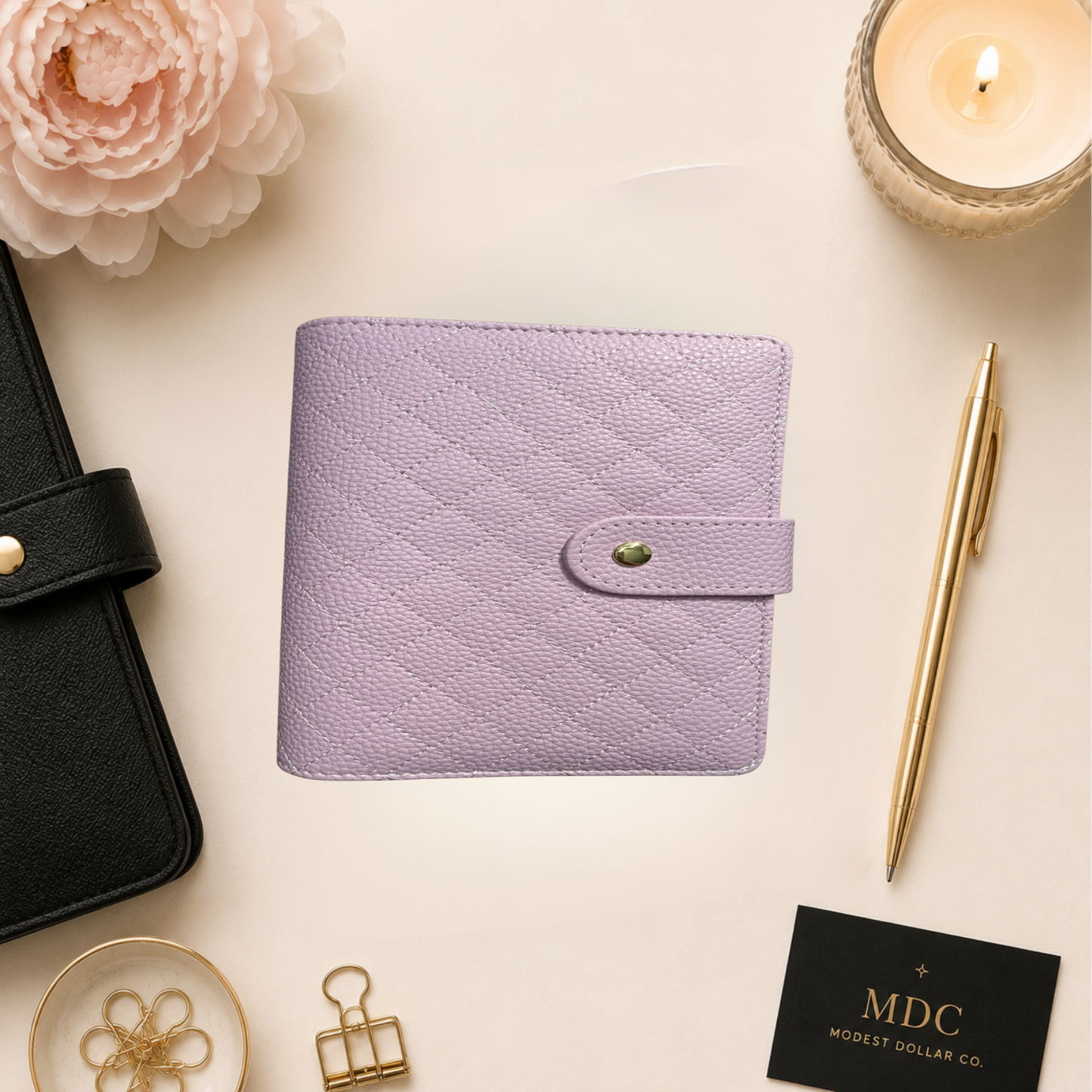 The Harmony– A6(Personal) Binder | Gold Rings | Quilted