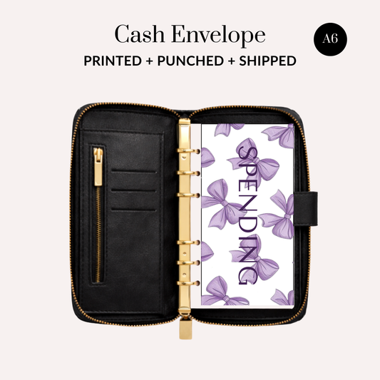 Bow Cash Envelopes |A6 Personal Size