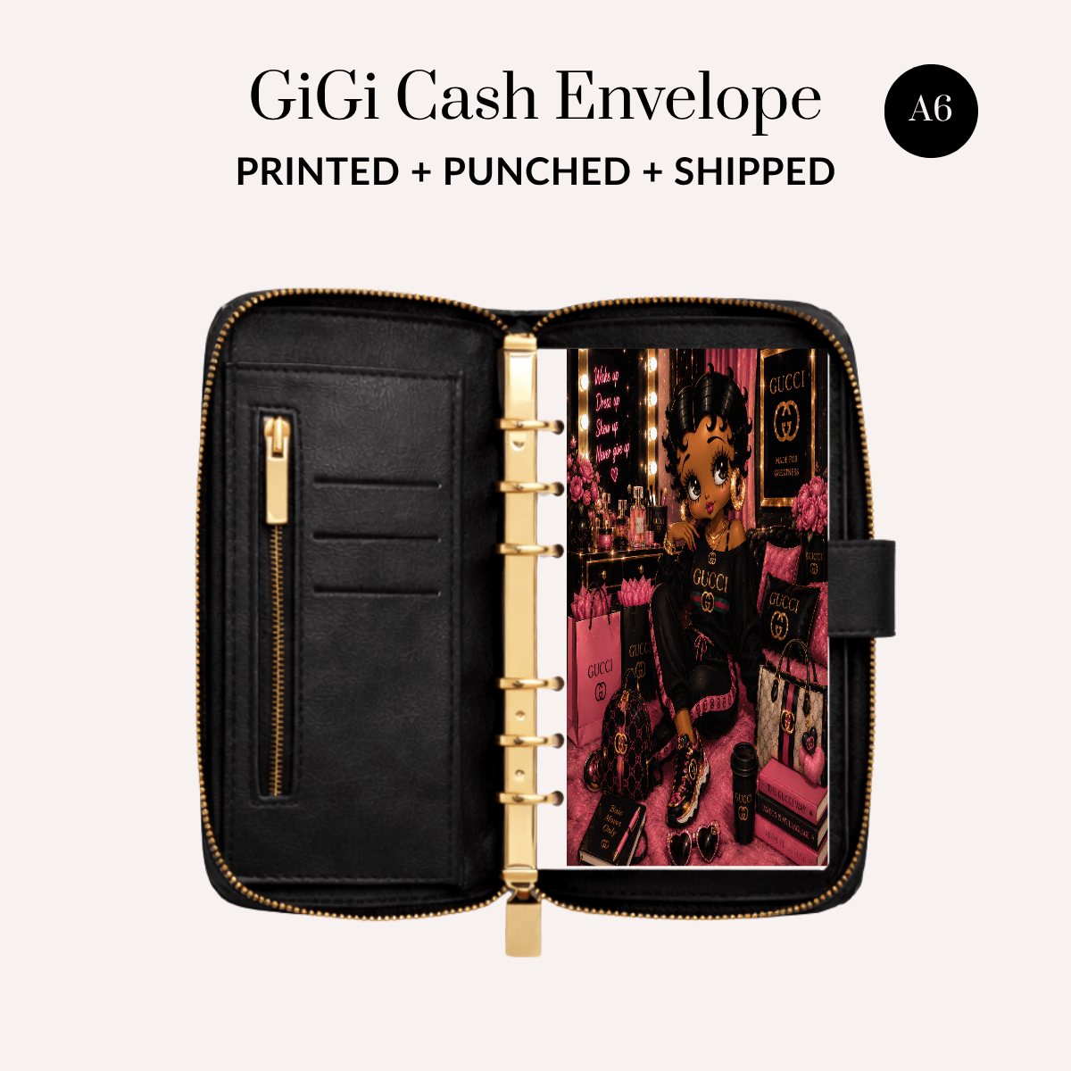 GiGi Betty Boop Cash Envelopes | Set of 5 | A6 Personal Size - ModestDollarCo