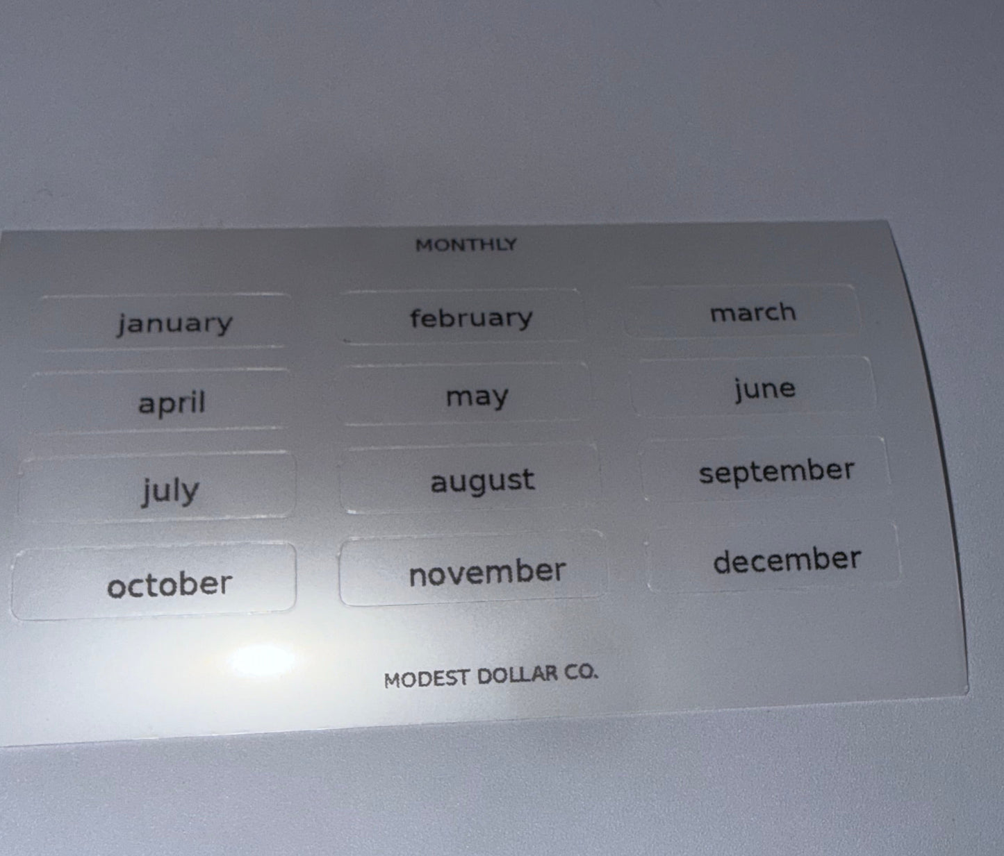 Monthly Mini Label Stickers
