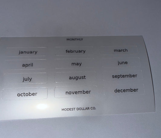 Monthly Mini Label Stickers